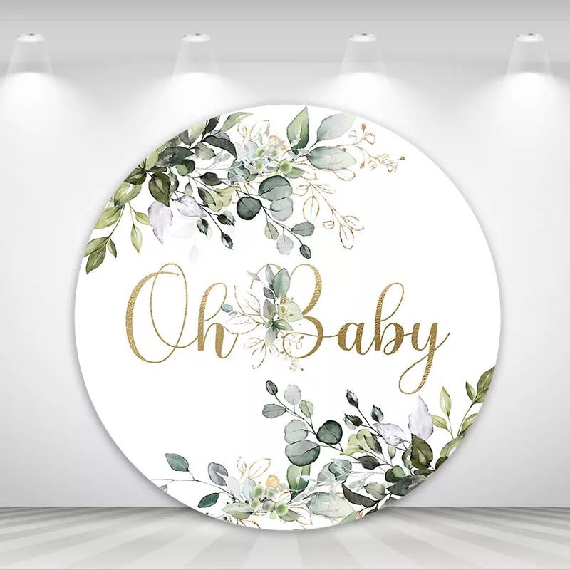 Oh Baby Round Backdrop (Material: Polyester)