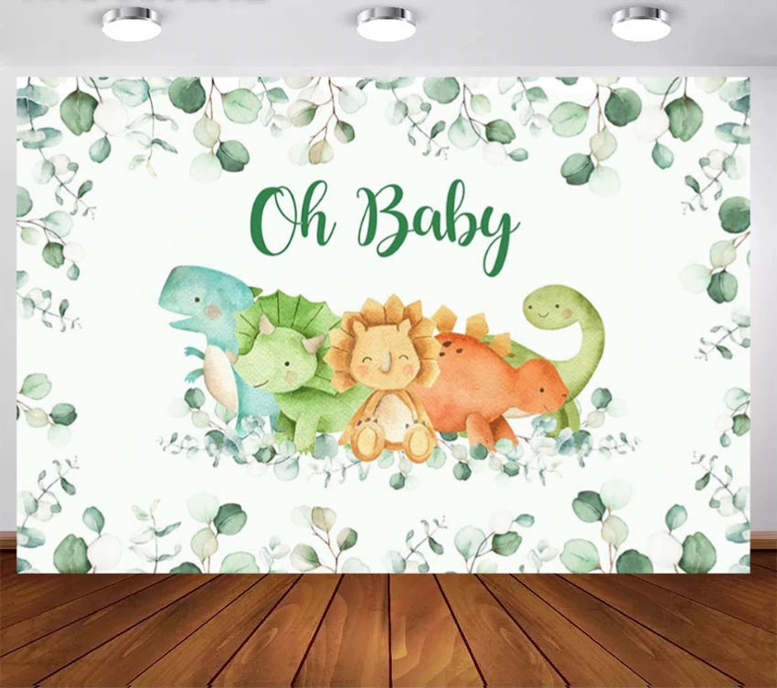 Oh Baby Dinosaur Backdrop (Material: Vinyl)
