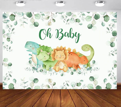 Oh Baby Dinosaur Backdrop (Material: Vinyl)