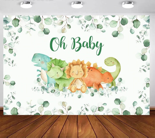 Oh Baby Dinosaur Backdrop (Material: Vinyl)