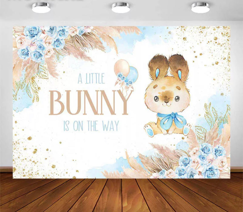 Blue Bunny Backdrop (Material: Vinyl)