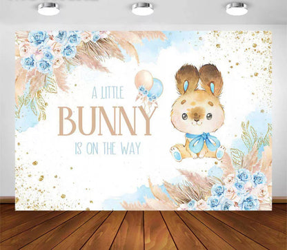 Blue Bunny Backdrop (Material: Vinyl)