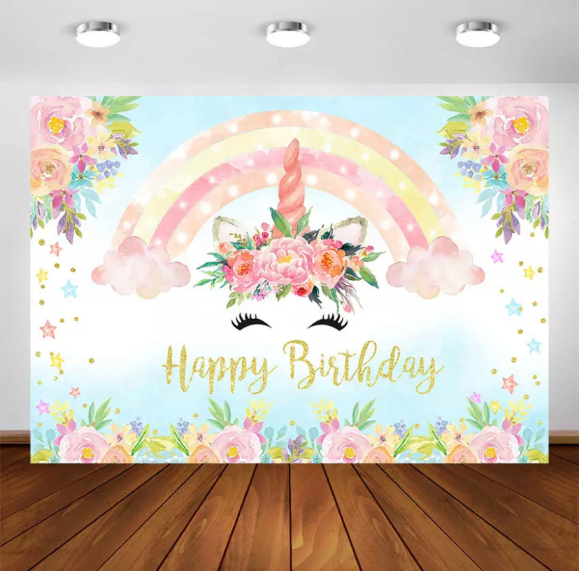 Gardening my Unicorn Backdrop (Material: Vinyl)