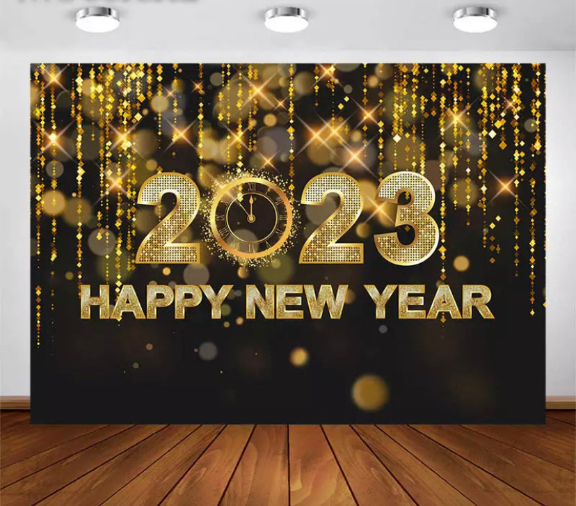 Happy Year Backdrop (Material: Vinyl)