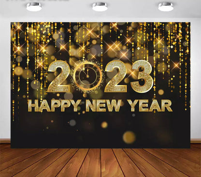 Happy Year Backdrop (Material: Vinyl)