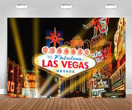 Welcome to Las Vegas Backdrop (Material: Vinyl)