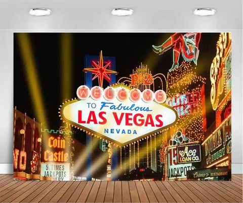Welcome to Las Vegas Backdrop (Material: Vinyl)