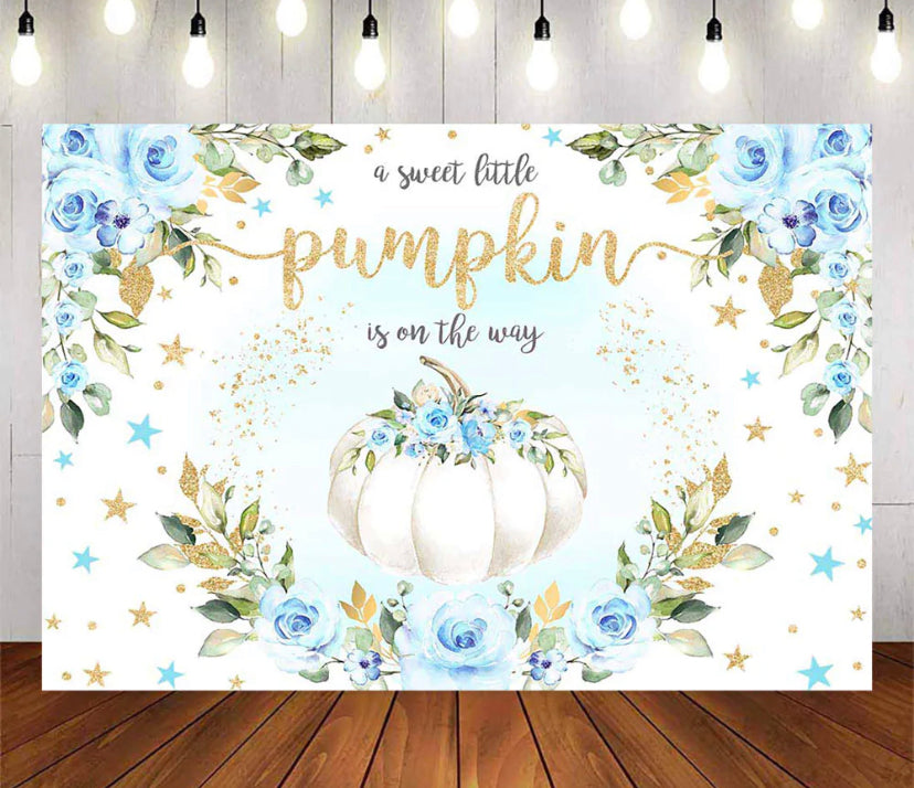 Blue Pumpkin Backdrop (Material: Vinyl)