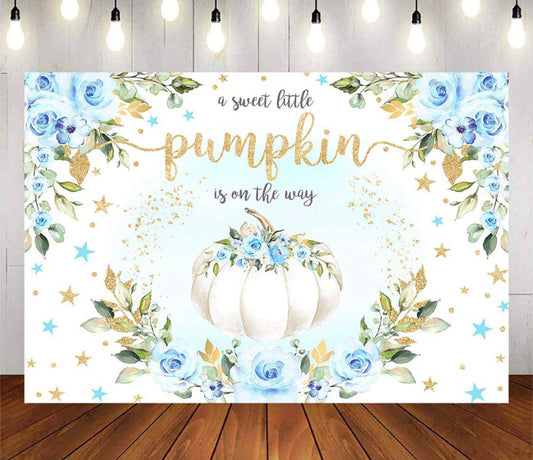 Blue Pumpkin Backdrop (Material: Vinyl)