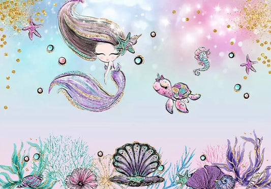 Little Mermaid Backdrop (Material: Vinyl)