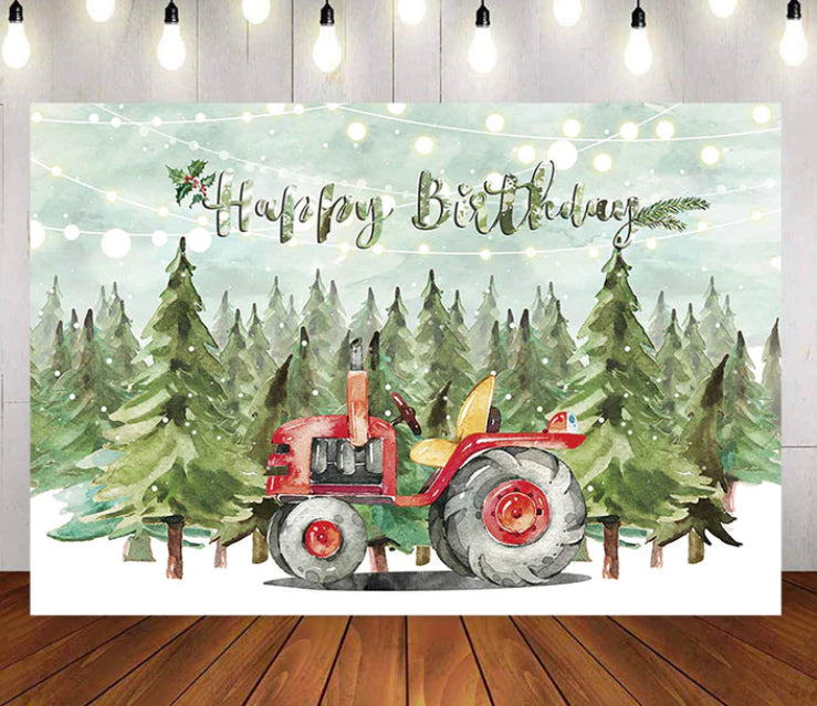 Christmas Truck Backdrop (Material: Vinyl)
