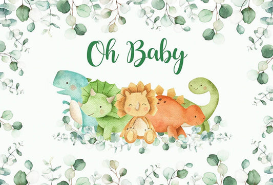 Oh Baby Dinosaur Backdrop (Material: Vinyl)