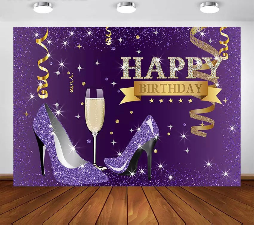 Happy Anniversary in Heels Backdrop (Material: Vinyl)