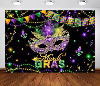 Elegant Mardi Gras Backdrop (Material: Vinyl)
