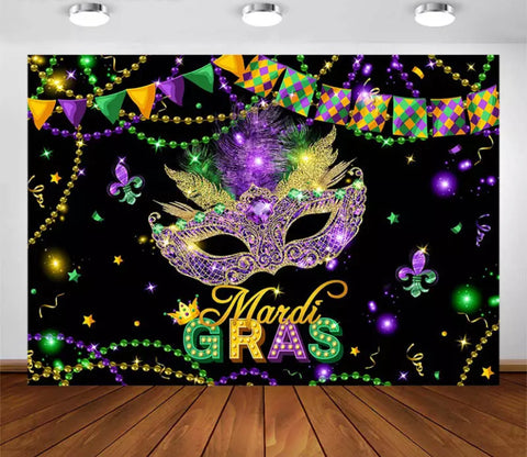 Elegant Mardi Gras Backdrop (Material: Vinyl)