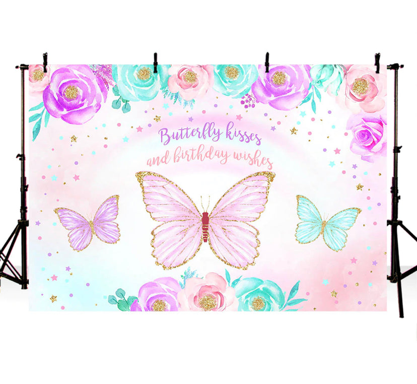 Esmeralda Butterfly Backdrop (Material: Vinyl)