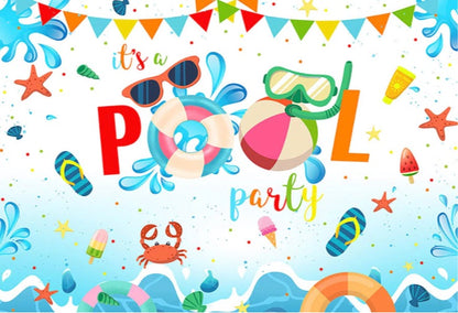 It’s a Pool Party Backdrop (Material: Vinyl)