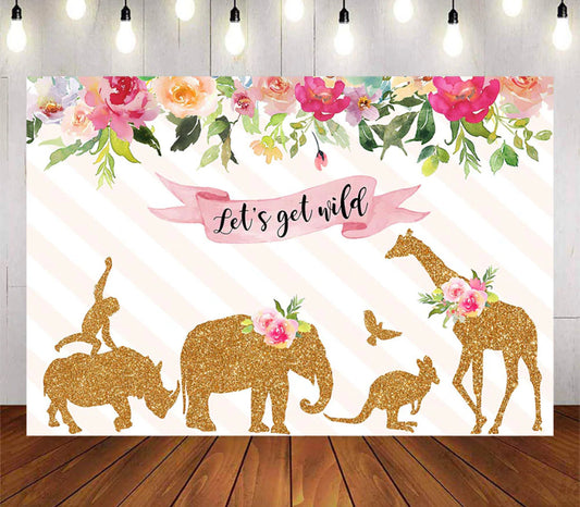 Let’s get Wild in PINK Backdrop (Material: Vinyl)