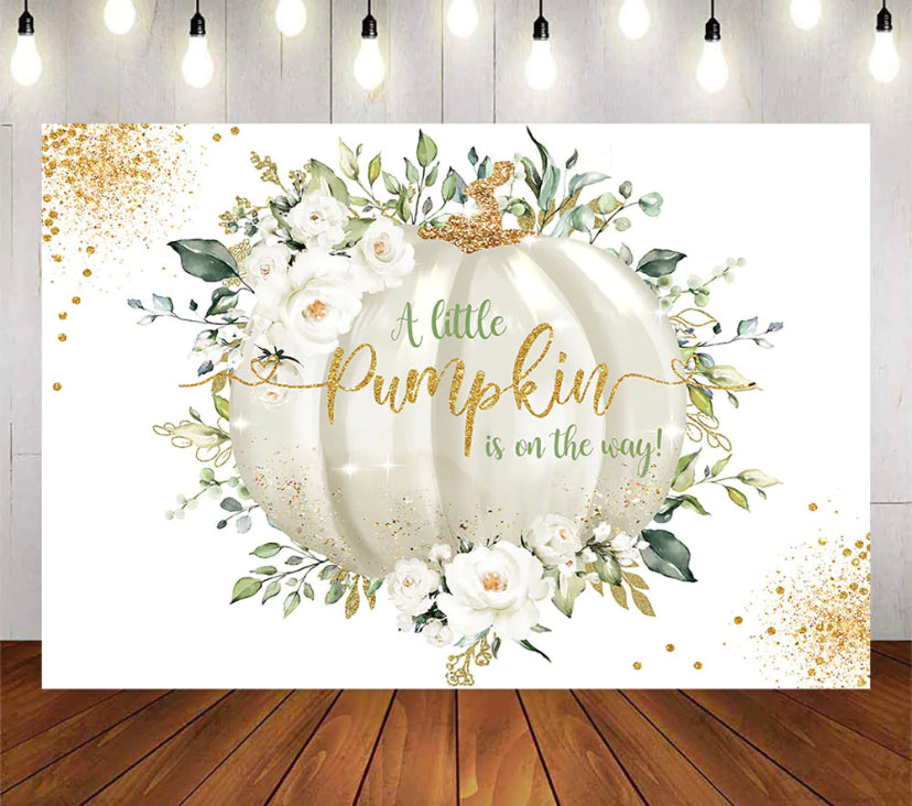 Pumpkin BabyShower Backdrop (Material: Vinyl)