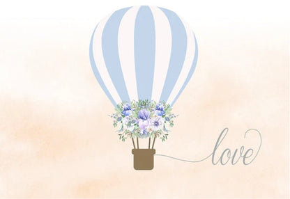 Blue Hot Air Balloon Backdrop (Material: Vinyl)