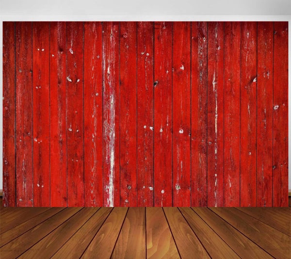 Shabby Red Wooden Backdrop