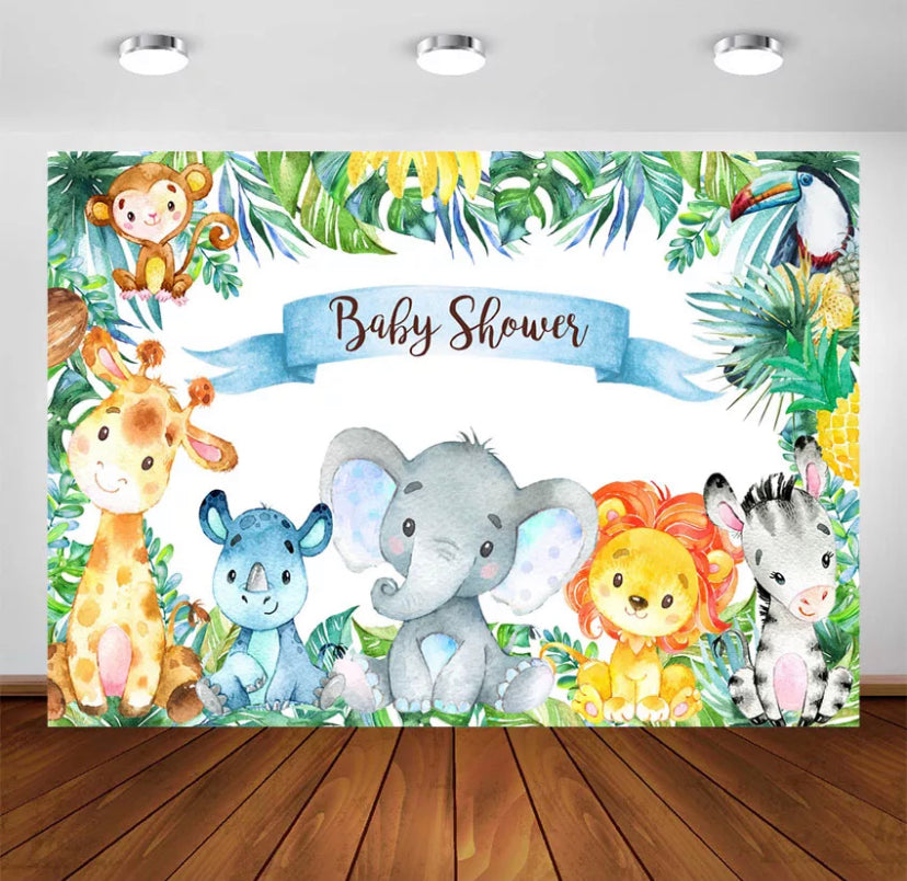 Jungle Cuteness Backdrop (Material: Vinyl)