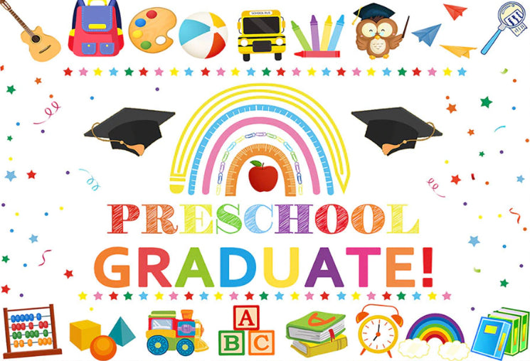 Preschool Graduate Backdrop (Material: Vinyl)
