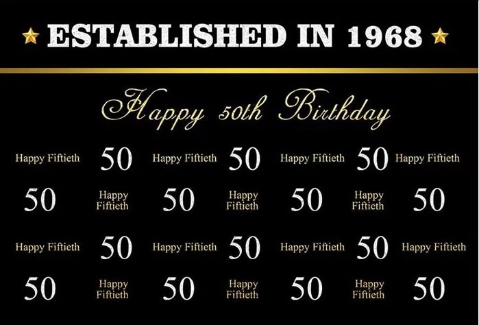 Happy 50th Backdrop (Material: Vinyl)