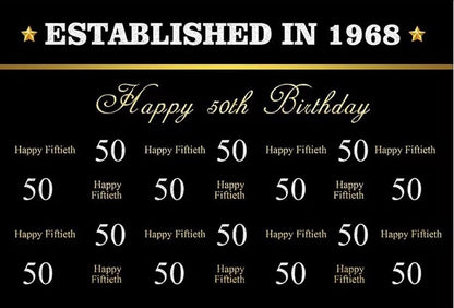 Happy 50th Backdrop (Material: Vinyl)