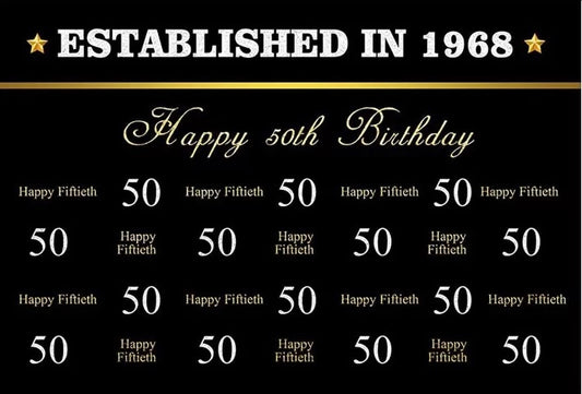 Happy 50th Backdrop (Material: Vinyl)
