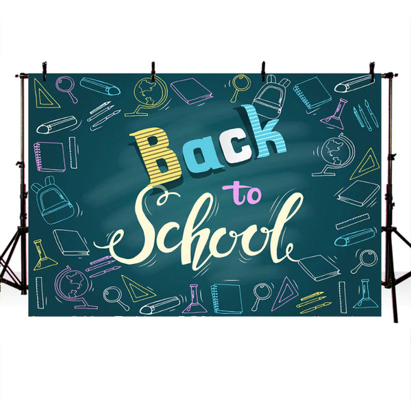 Back to School in Blue Backdrop (Material: Vinyl)