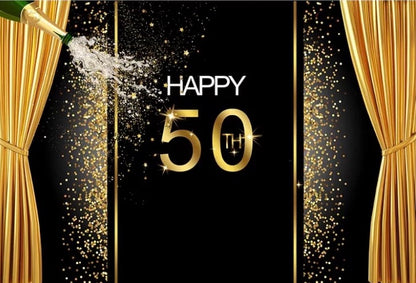 Happy Anniversary Champagne Backdrop (Material: Vinyl)