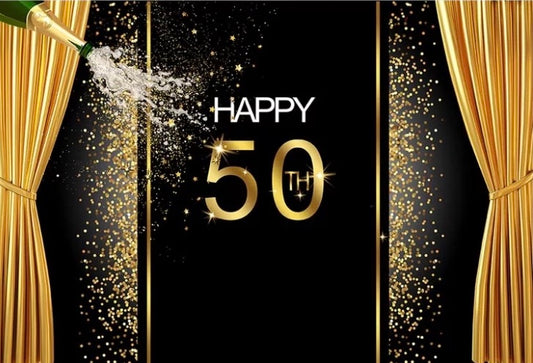 Happy Anniversary Champagne Backdrop (Material: Vinyl)