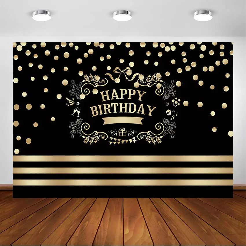 Gold and Party Backdrop (Material: Vinyl)