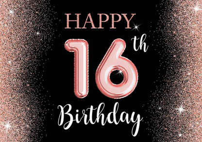 Sweet Sixteen in Pink Backdrop (Material: Vinyl)