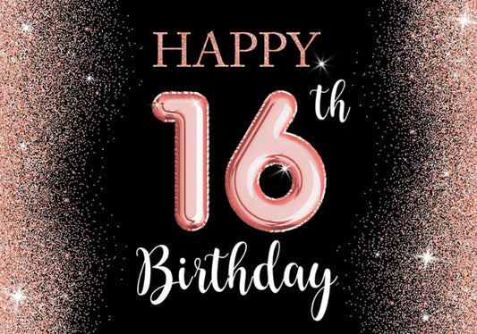 Sweet Sixteen in Pink Backdrop (Material: Vinyl)