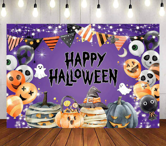 Pumpkins & Ghosts Backdrop (Material: Vinyl)