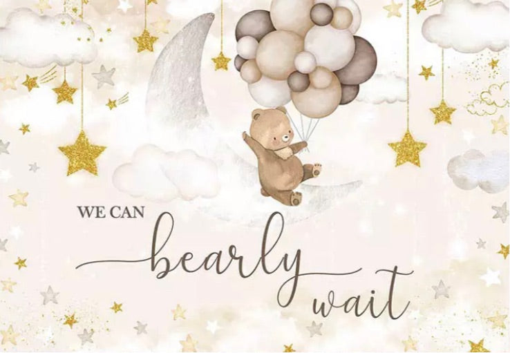 Twinkle Teddy Backdrop (Material: Vinyl)