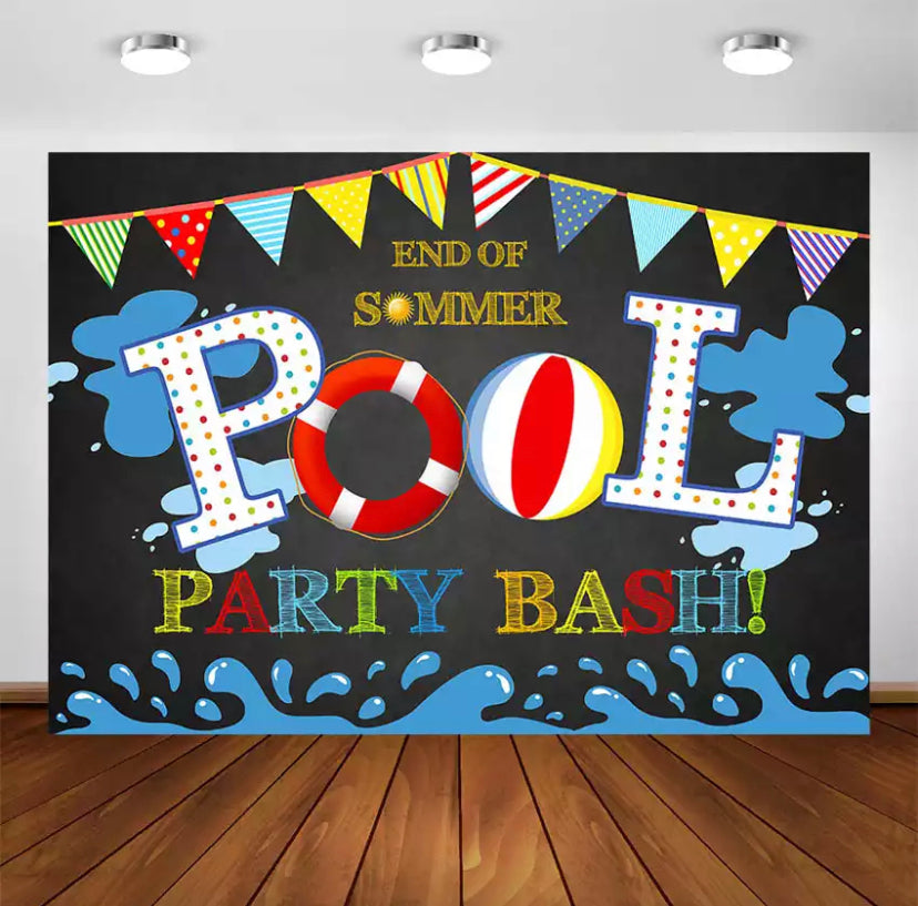 Pool Party Backdrop (Material: Vinyl)