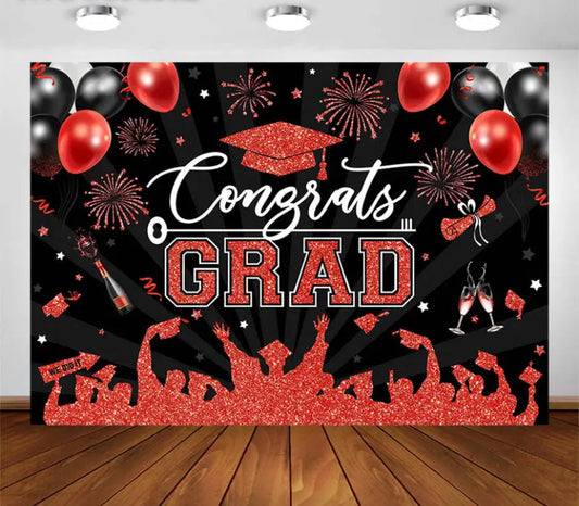 Yellow Graduation Backdrop (Material: Vinyl)