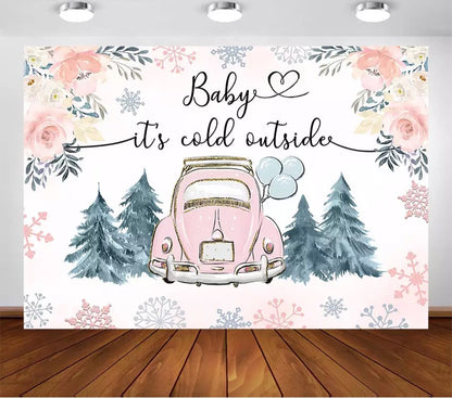 Baby it’s cold outside Backdrop (Material: Vinyl)