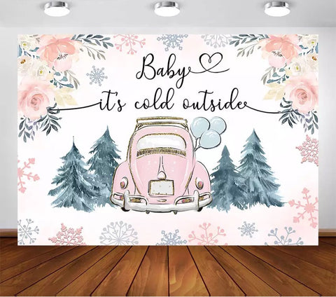 Baby it’s cold outside Backdrop (Material: Vinyl)