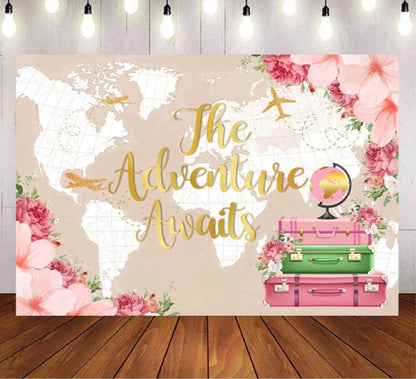 Adventure Awaits Backdrop (Material: Vinyl)