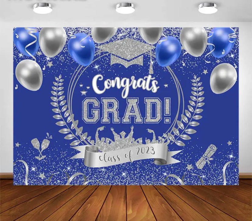 Blue Graduation Backdrop (Material: Vinyl) – HandyandClassy