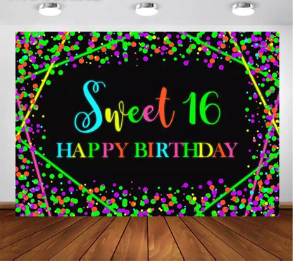 Neon Party Backdrop (Material: Vinyl)