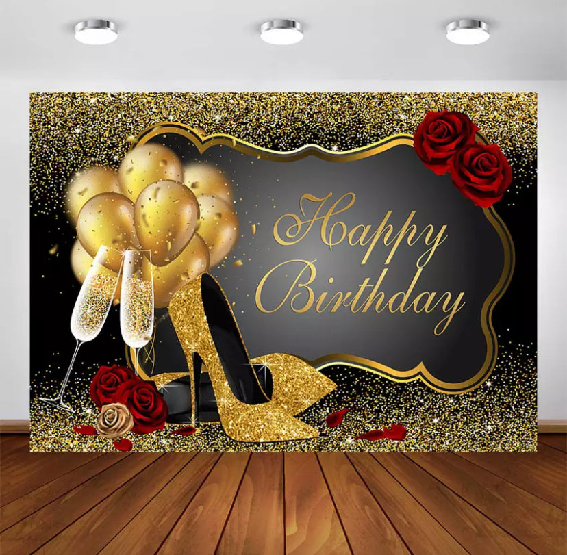 Heels in Gold Backdrop (Material: Vinyl)