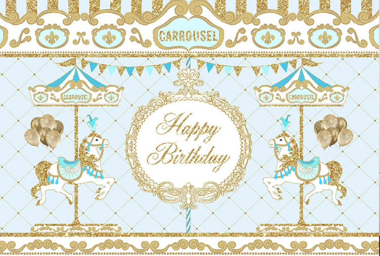 Blue Carrousel Backdrop (Material: Vinyl)