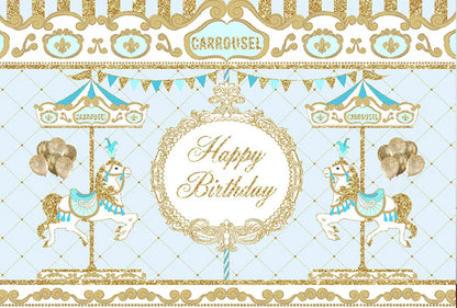 Blue Carrousel Backdrop (Material: Vinyl)