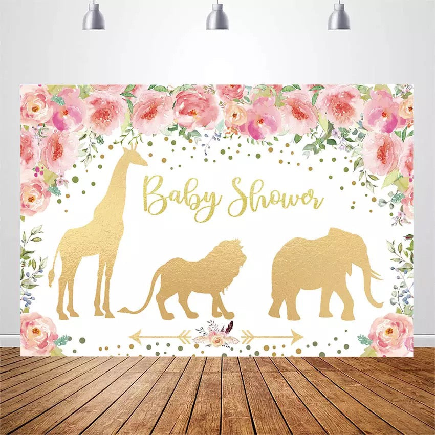 Jungle in Gold Backdrop (Material: Vinyl)