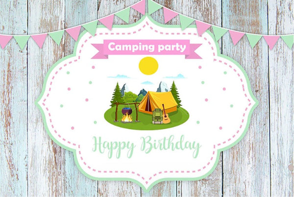Camping Party Backdrop (Material: Vinyl)